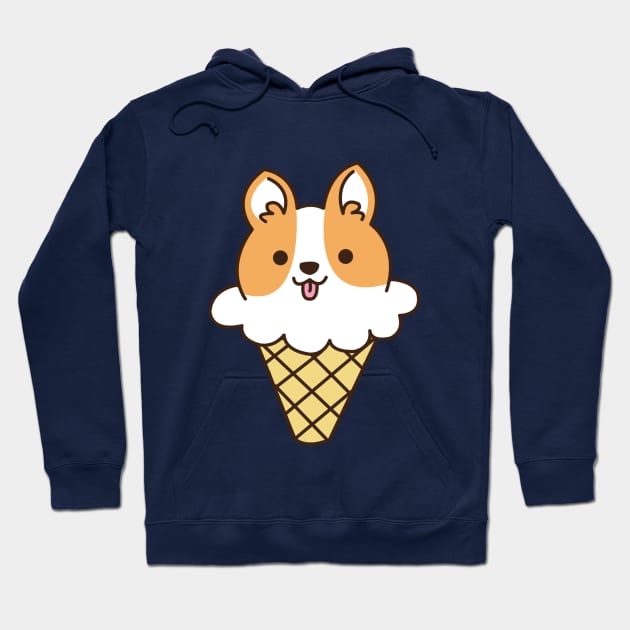 Ice Cream Corgi Hoodie by mintcorner